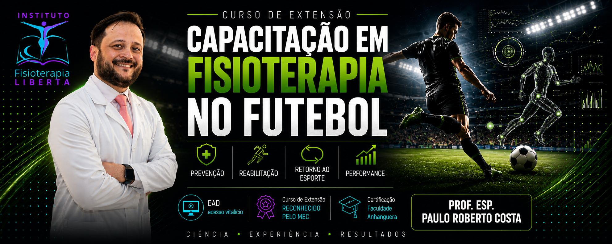 Arte oficial — Capacitação em Fisioterapia no Futebol